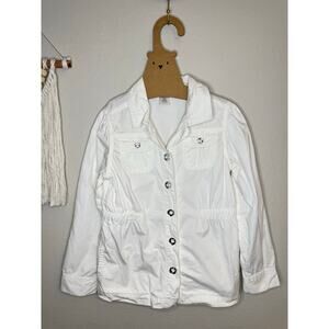 Gymboree Wild for Zebra White Girls Jacket sz M 7-8